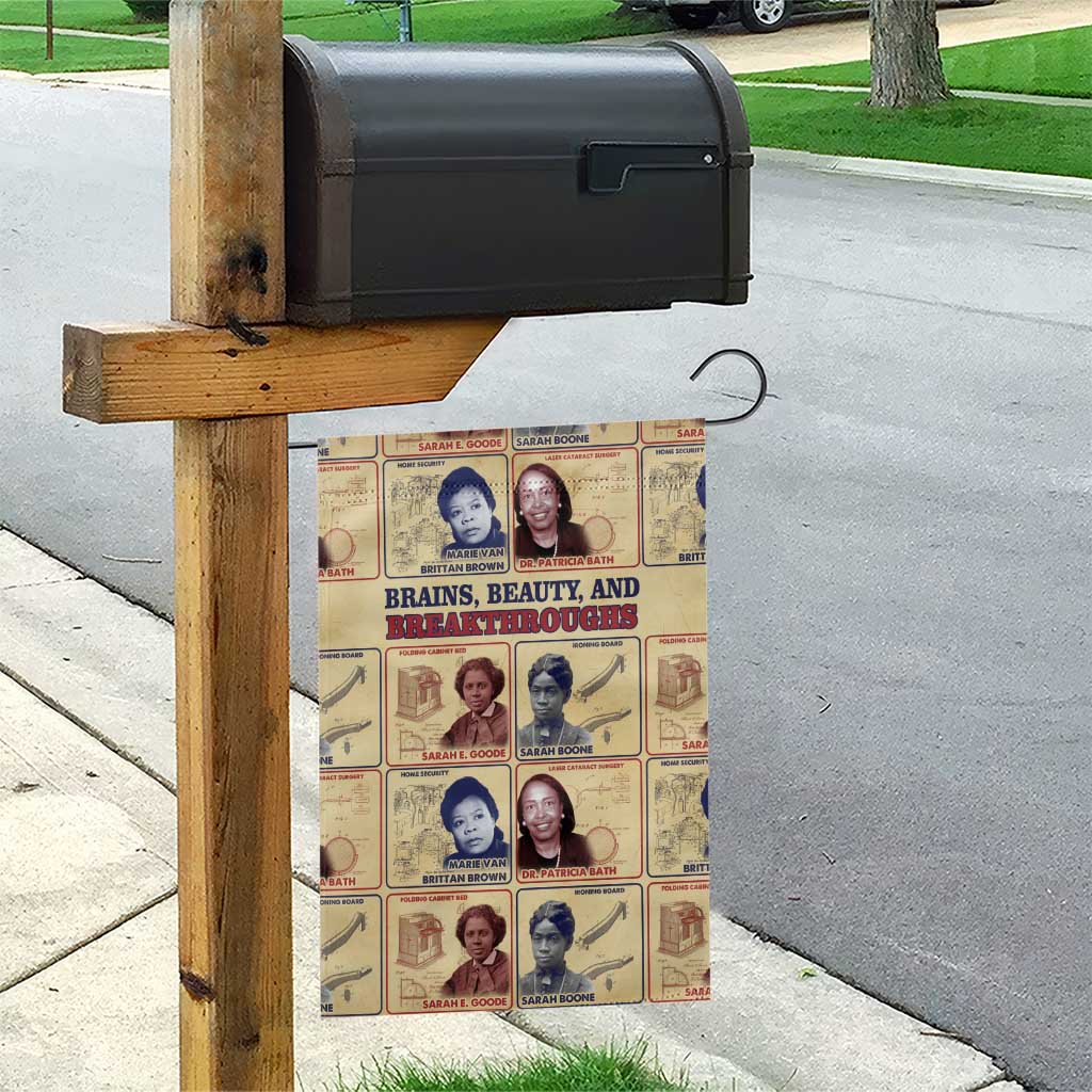 Brains Beauty And Breakthroughs Garden Flag Trailblazing Black Women Inventors and Innovators - African Pride