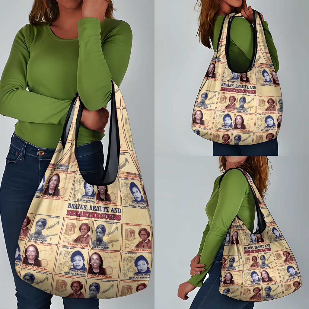Brains Beauty And Breakthroughs Grocery Bag Trailblazing Black Women Inventors and Innovators - African Pride