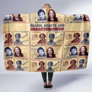 Brains Beauty And Breakthroughs Hooded Blanket Trailblazing Black Women Inventors and Innovators - African Pride