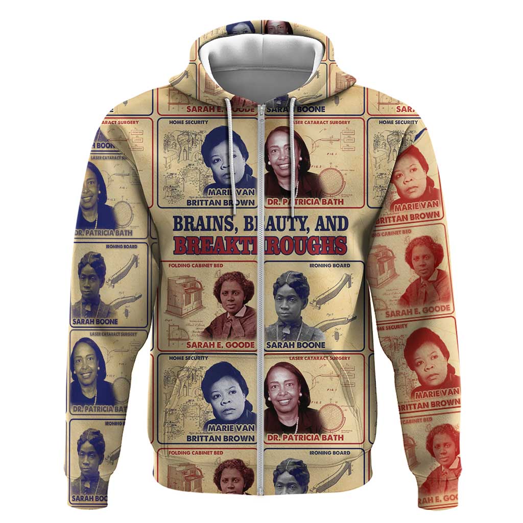 Brains Beauty And Breakthroughs Hoodie Trailblazing Black Women Inventors and Innovators - African Pride