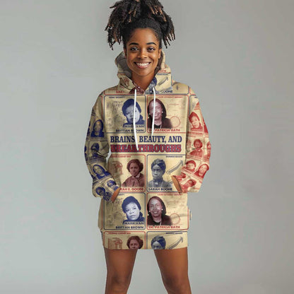 Brains Beauty And Breakthroughs Hoodie Dress Trailblazing Black Women Inventors and Innovators - African Pride