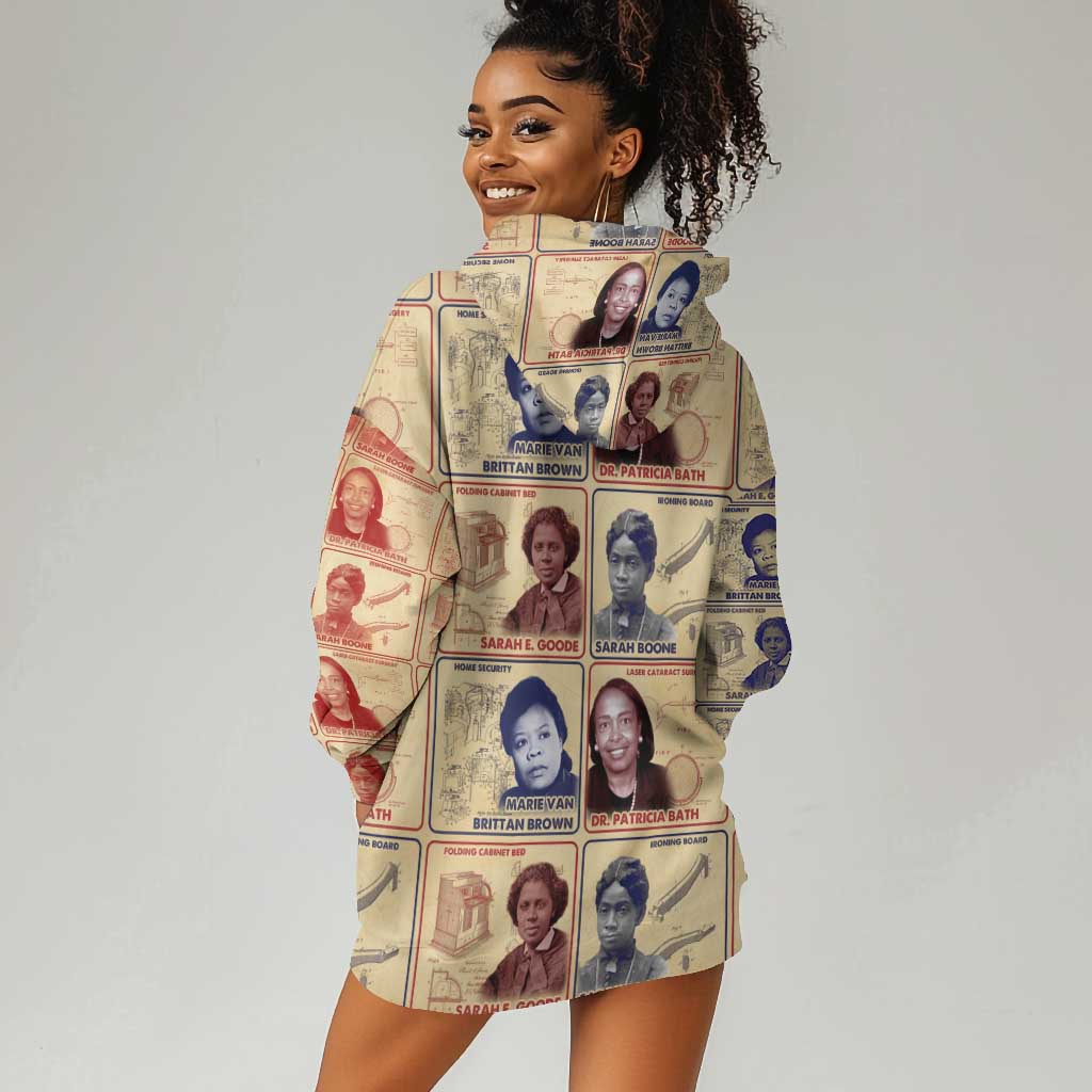 Brains Beauty And Breakthroughs Hoodie Dress Trailblazing Black Women Inventors and Innovators - African Pride