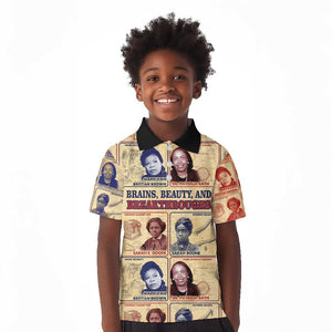 Brains Beauty And Breakthroughs Kid Polo Shirt Trailblazing Black Women Inventors and Innovators - African Pride