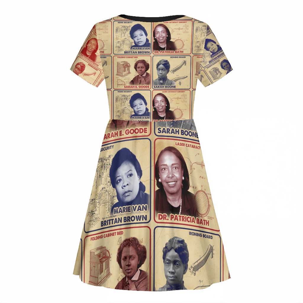 Brains Beauty And Breakthroughs Kid Short Sleeve Dress Trailblazing Black Women Inventors and Innovators - African Pride