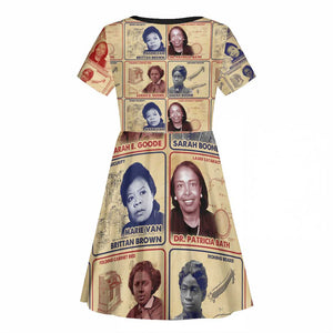 Brains Beauty And Breakthroughs Kid Short Sleeve Dress Trailblazing Black Women Inventors and Innovators - African Pride