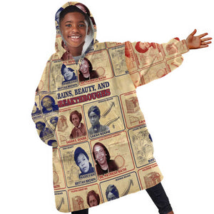 Brains Beauty And Breakthroughs Kid Wearable Blanket Hoodie Trailblazing Black Women Inventors and Innovators - African Pride