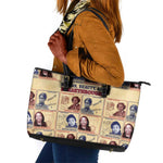 Brains Beauty And Breakthroughs Leather Tote Bag Trailblazing Black Women Inventors and Innovators - African Pride