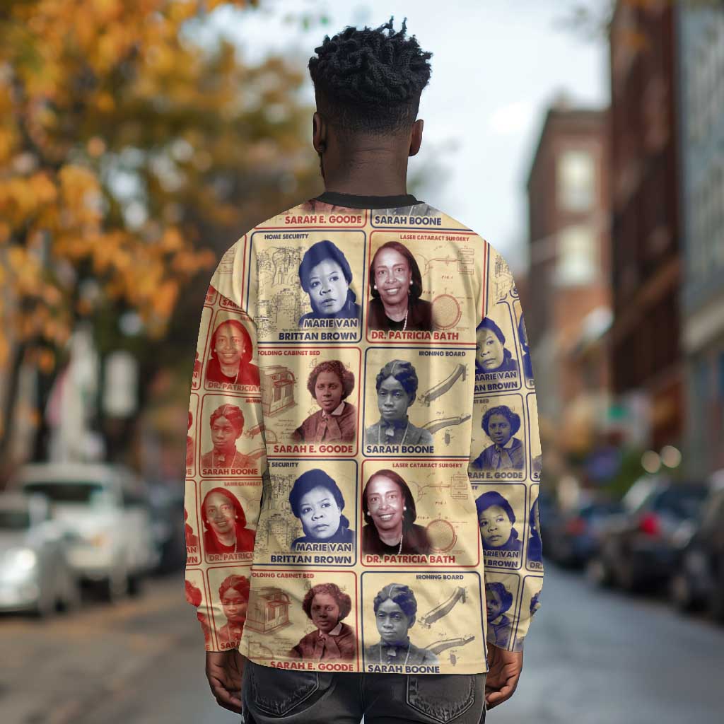 Brains Beauty And Breakthroughs Long Sleeve Shirt Trailblazing Black Women Inventors and Innovators - African Pride