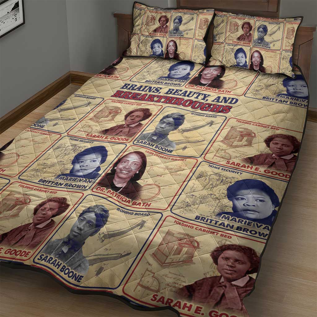 Brains Beauty And Breakthroughs Quilt Bed Set Trailblazing Black Women Inventors and Innovators - African Pride