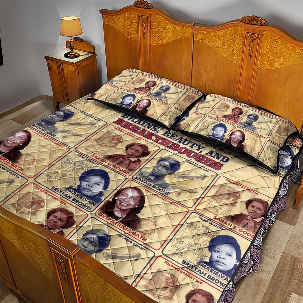 Brains Beauty And Breakthroughs Quilt Bed Set Trailblazing Black Women Inventors and Innovators - African Pride