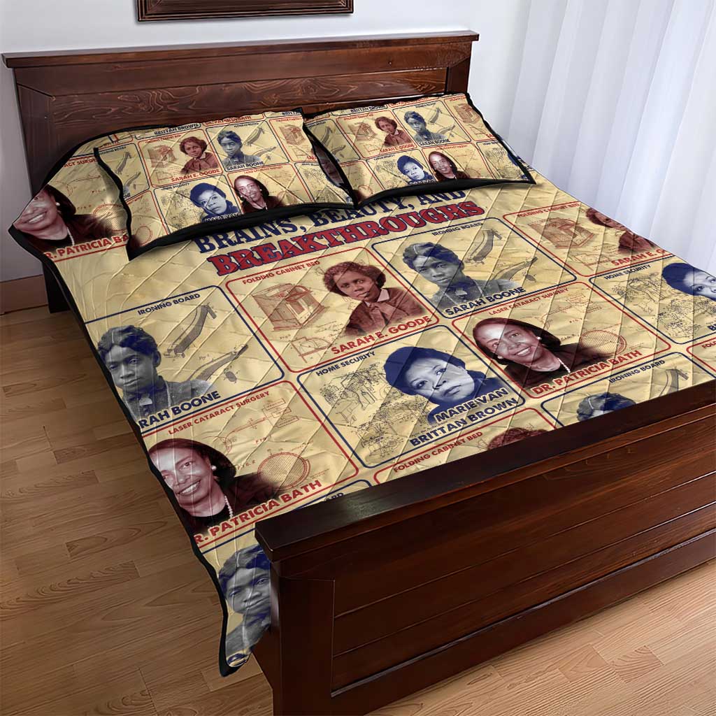 Brains Beauty And Breakthroughs Quilt Bed Set Trailblazing Black Women Inventors and Innovators - African Pride