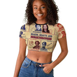 Brains Beauty And Breakthroughs Raglan Cropped T shirt Trailblazing Black Women Inventors and Innovators - African Pride