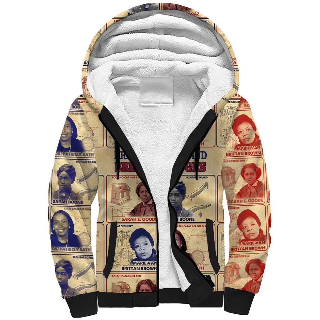 Brains Beauty And Breakthroughs Sherpa Hoodie Trailblazing Black Women Inventors and Innovators - African Pride