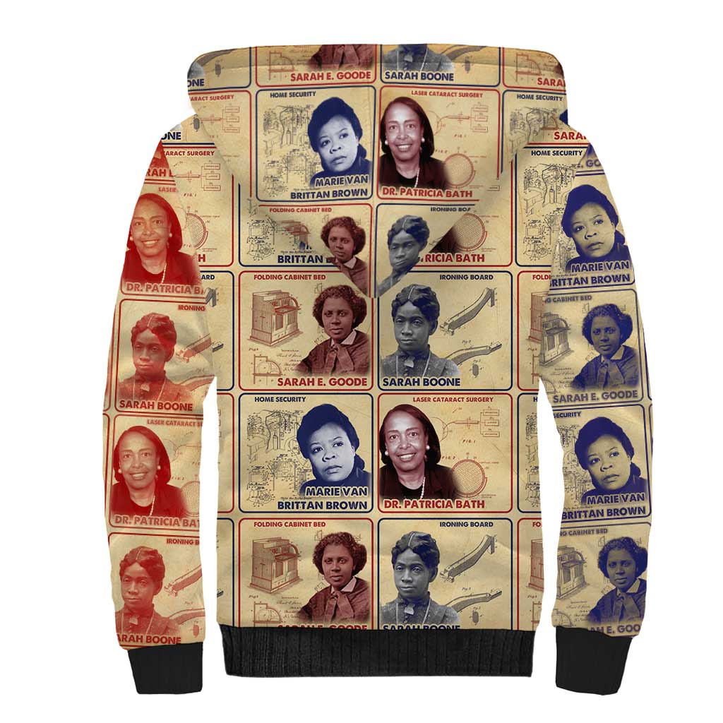 Brains Beauty And Breakthroughs Sherpa Hoodie Trailblazing Black Women Inventors and Innovators - African Pride
