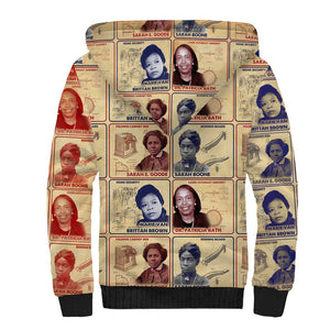 Brains Beauty And Breakthroughs Sherpa Hoodie Trailblazing Black Women Inventors and Innovators - African Pride