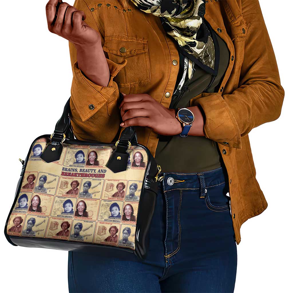 Brains Beauty And Breakthroughs Shoulder Handbag Trailblazing Black Women Inventors and Innovators - African Pride