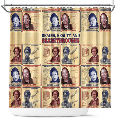 Brains Beauty And Breakthroughs Shower Curtain Trailblazing Black Women Inventors and Innovators - African Pride