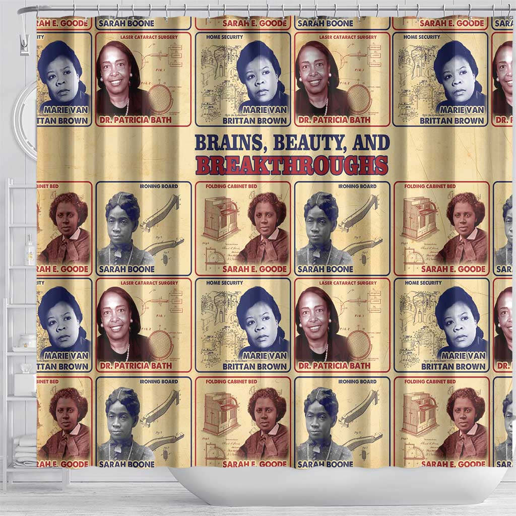 Brains Beauty And Breakthroughs Shower Curtain Trailblazing Black Women Inventors and Innovators - African Pride