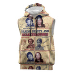 Brains Beauty And Breakthroughs Sleeveless Hoodie Trailblazing Black Women Inventors and Innovators - African Pride