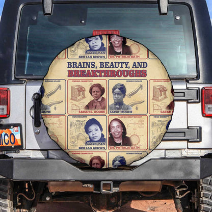 Brains Beauty And Breakthroughs Spare Tire Cover Trailblazing Black Women Inventors and Innovators - African Pride