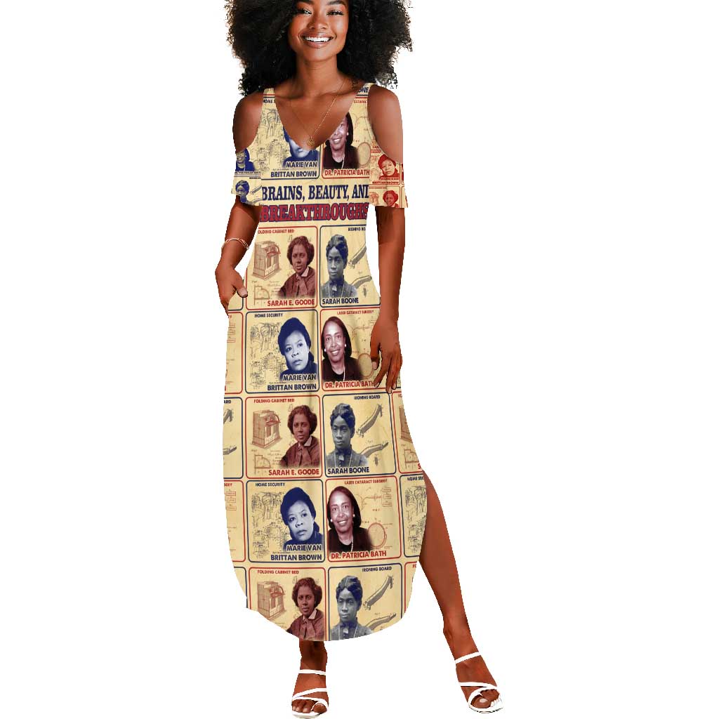 Brains Beauty And Breakthroughs Summer Maxi Dress Trailblazing Black Women Inventors and Innovators - African Pride