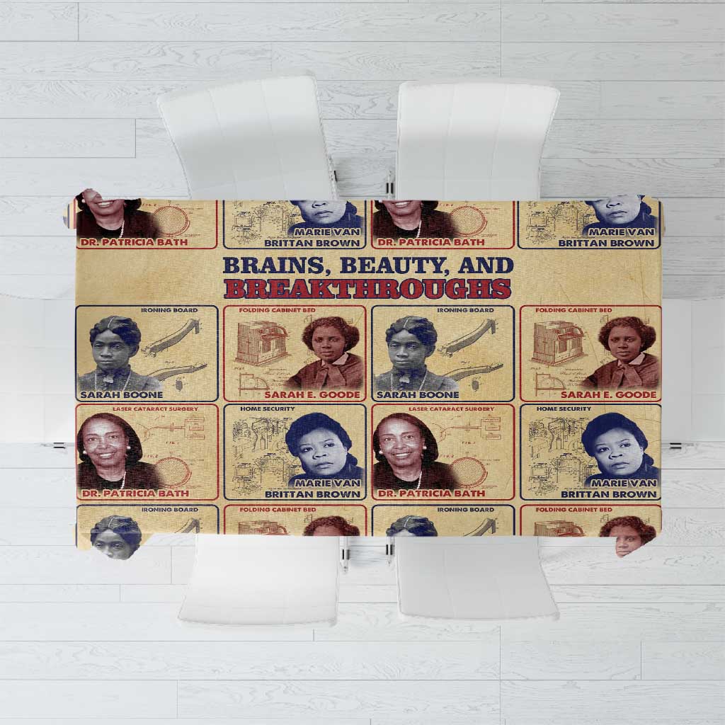 Brains Beauty And Breakthroughs Tablecloth Trailblazing Black Women Inventors and Innovators - African Pride