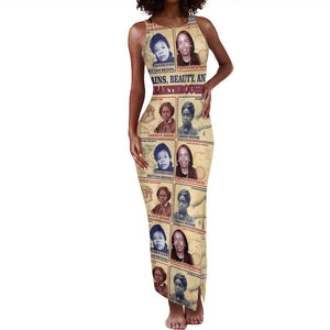 Brains Beauty And Breakthroughs Tank Maxi Dress Trailblazing Black Women Inventors and Innovators - African Pride