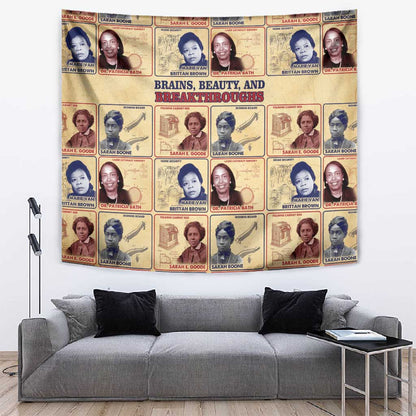 Brains Beauty And Breakthroughs Tapestry Trailblazing Black Women Inventors and Innovators - African Pride