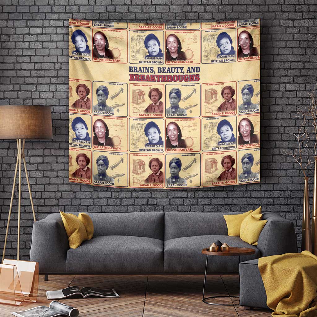 Brains Beauty And Breakthroughs Tapestry Trailblazing Black Women Inventors and Innovators - African Pride