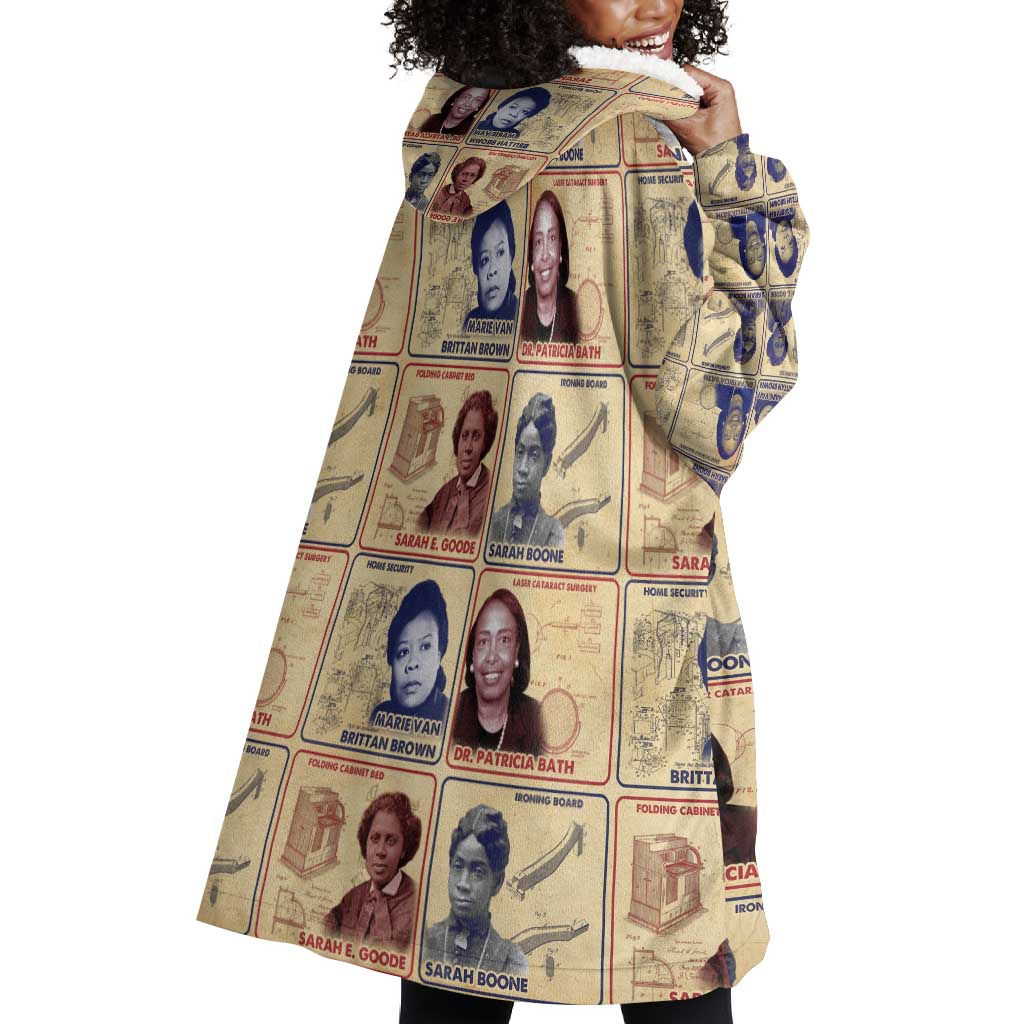 Brains Beauty And Breakthroughs Wearable Blanket Hoodie Trailblazing Black Women Inventors and Innovators - African Pride