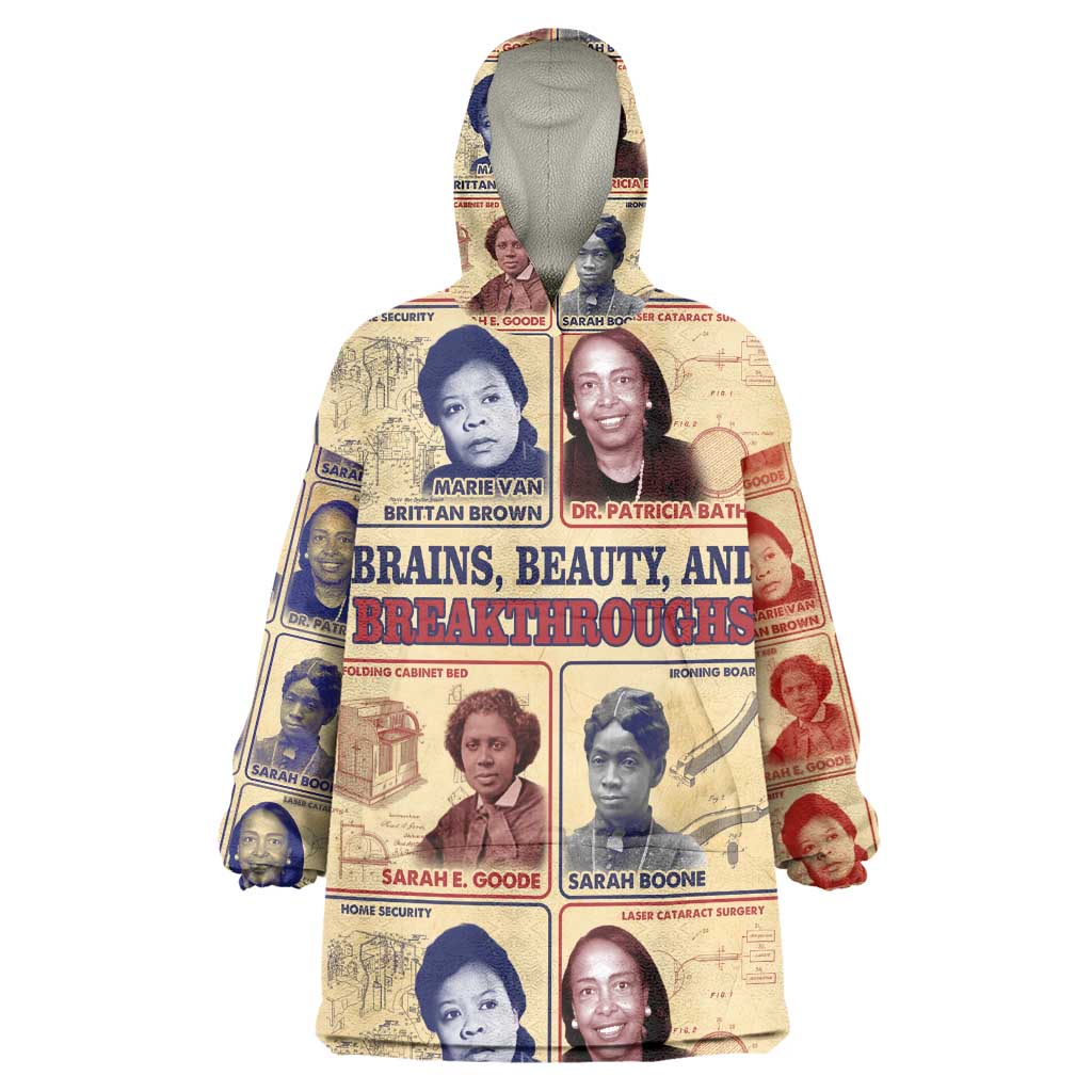 Brains Beauty And Breakthroughs Wearable Blanket Hoodie Trailblazing Black Women Inventors and Innovators - African Pride