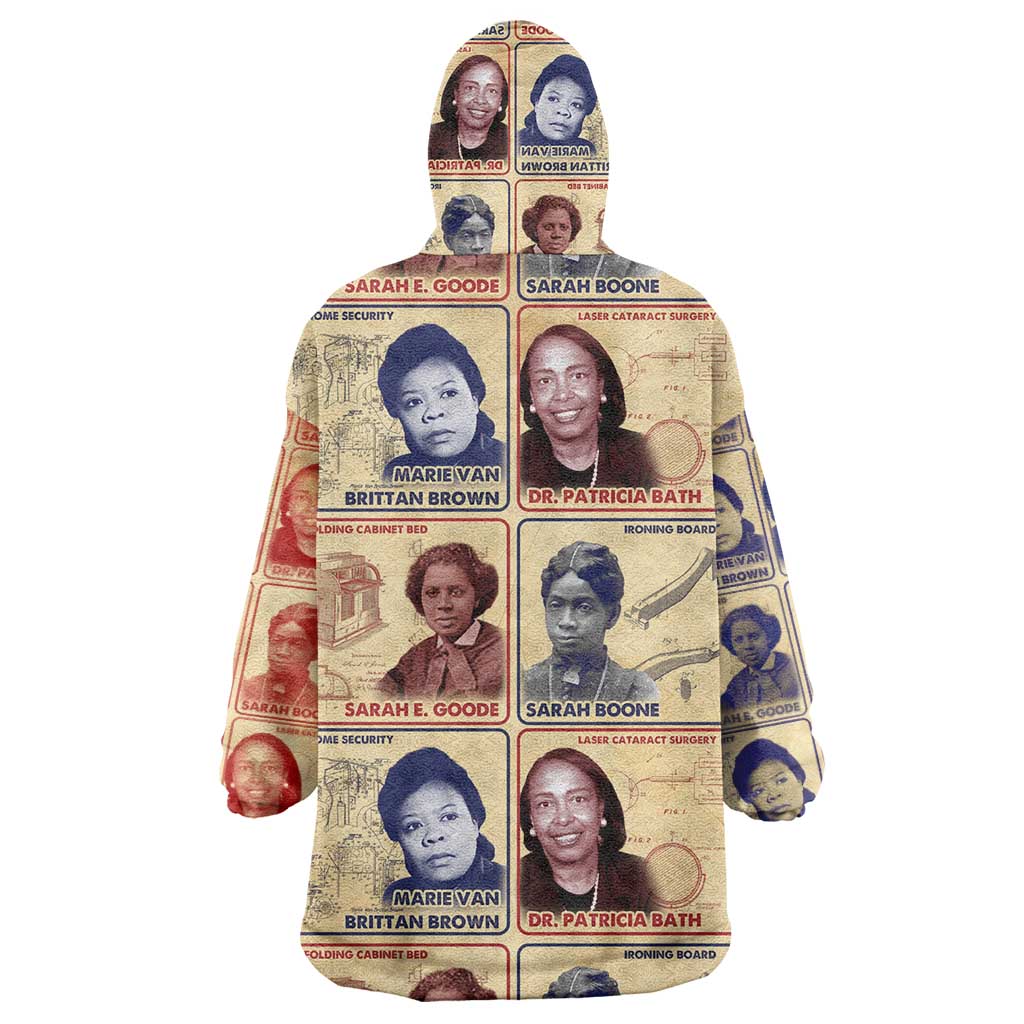 Brains Beauty And Breakthroughs Wearable Blanket Hoodie Trailblazing Black Women Inventors and Innovators - African Pride