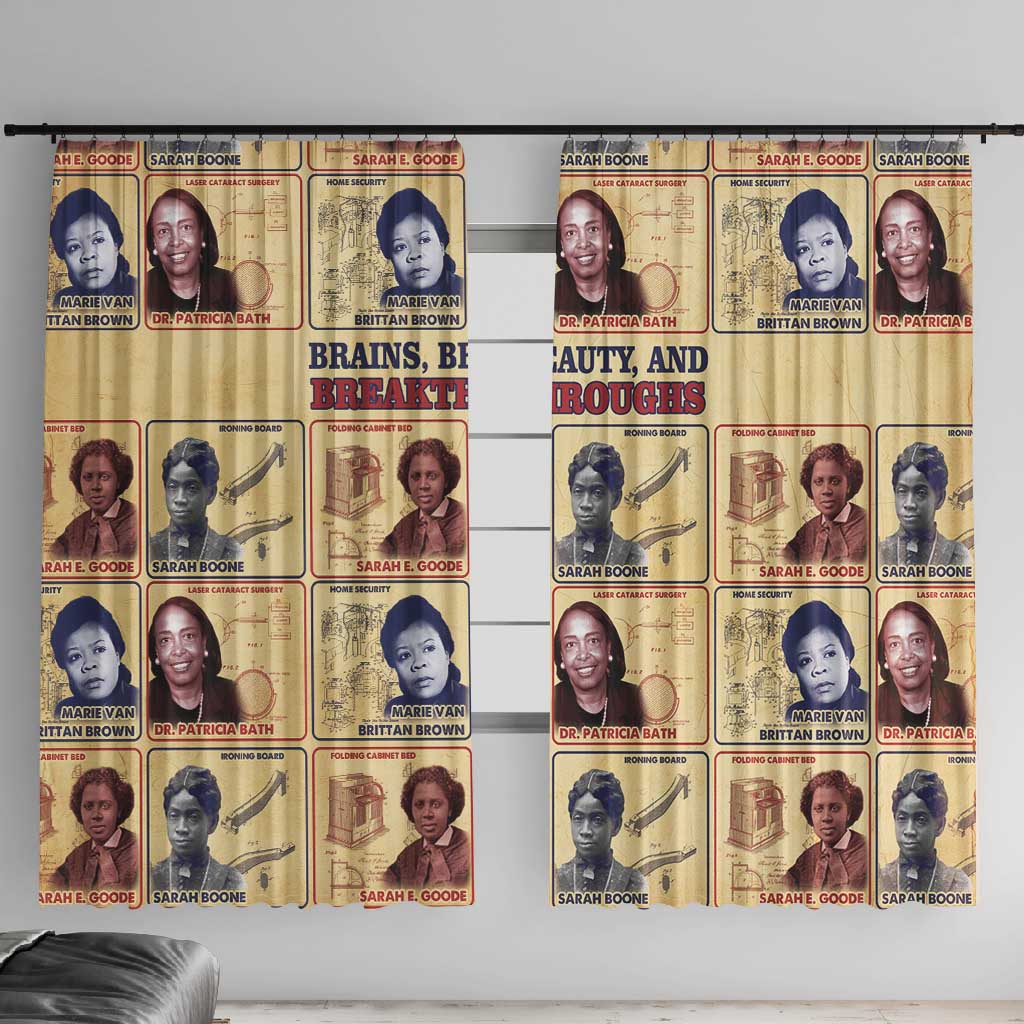 Brains Beauty And Breakthroughs Window Curtain Trailblazing Black Women Inventors and Innovators - African Pride