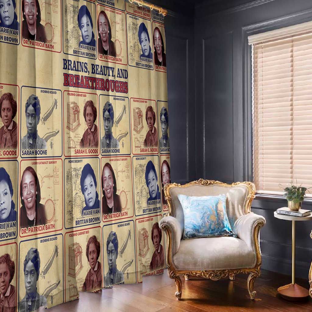 Brains Beauty And Breakthroughs Window Curtain Trailblazing Black Women Inventors and Innovators - African Pride
