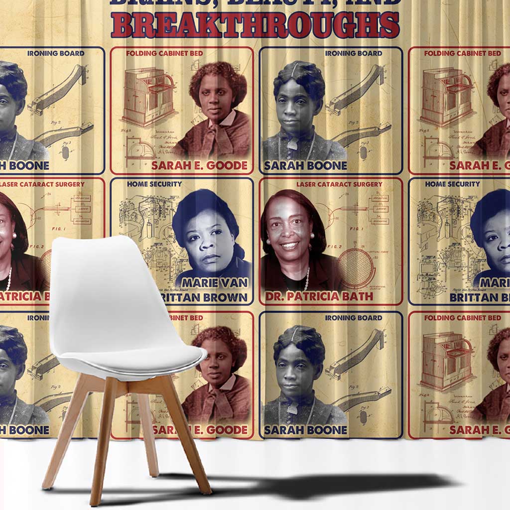 Brains Beauty And Breakthroughs Window Curtain Trailblazing Black Women Inventors and Innovators - African Pride