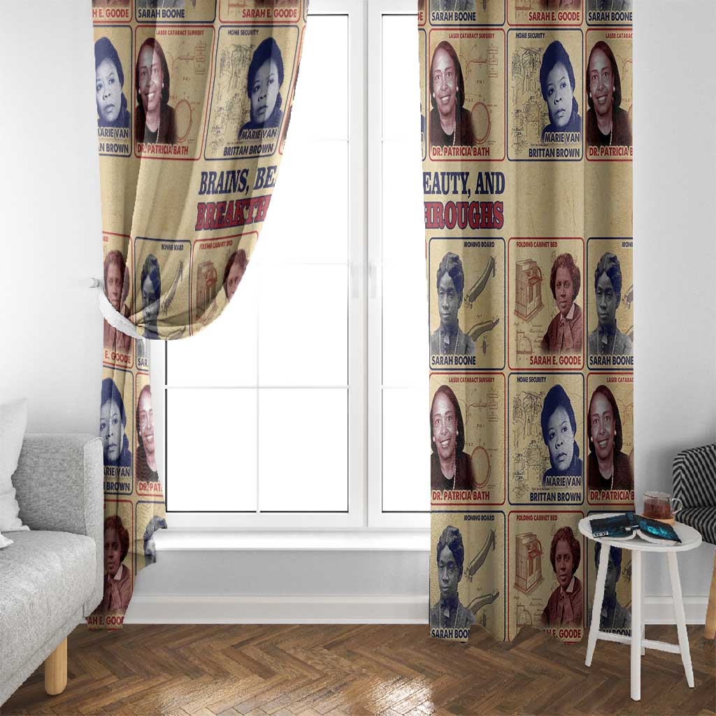 Brains Beauty And Breakthroughs Window Curtain Trailblazing Black Women Inventors and Innovators - African Pride