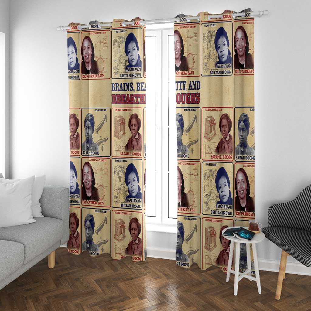 Brains Beauty And Breakthroughs Window Curtain Trailblazing Black Women Inventors and Innovators - African Pride