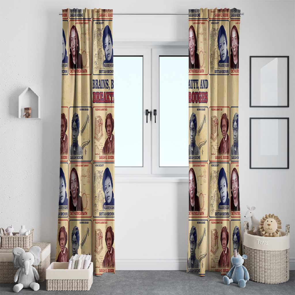 Brains Beauty And Breakthroughs Window Curtain Trailblazing Black Women Inventors and Innovators - African Pride