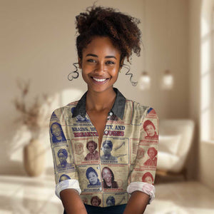 Brains Beauty And Breakthroughs Women Casual Shirt Trailblazing Black Women Inventors and Innovators - African Pride
