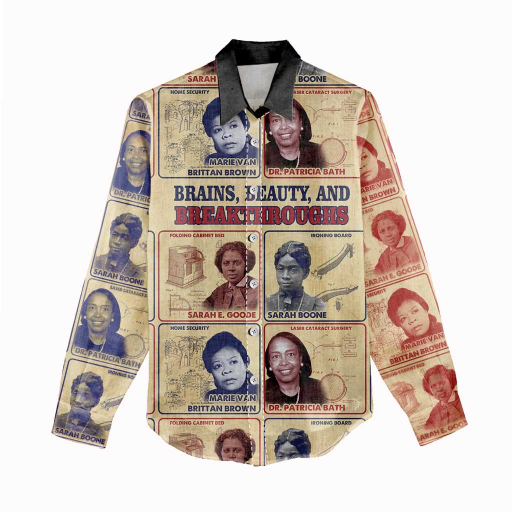 Brains Beauty And Breakthroughs Women Casual Shirt Trailblazing Black Women Inventors and Innovators - African Pride