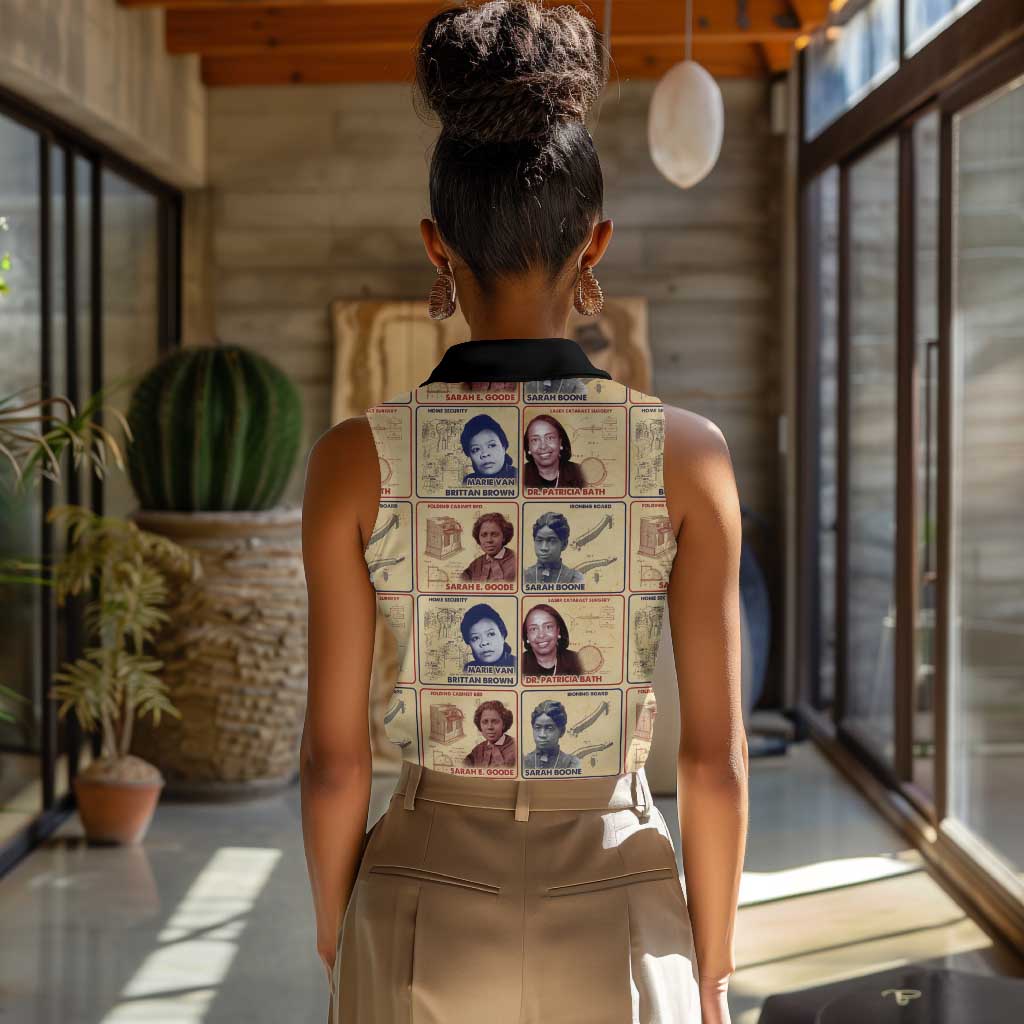 Brains Beauty And Breakthroughs Women Sleeveless Polo Shirt Trailblazing Black Women Inventors and Innovators - African Pride