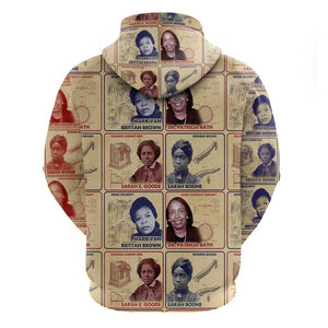 Brains Beauty And Breakthroughs Zip Hoodie Trailblazing Black Women Inventors and Innovators - African Pride