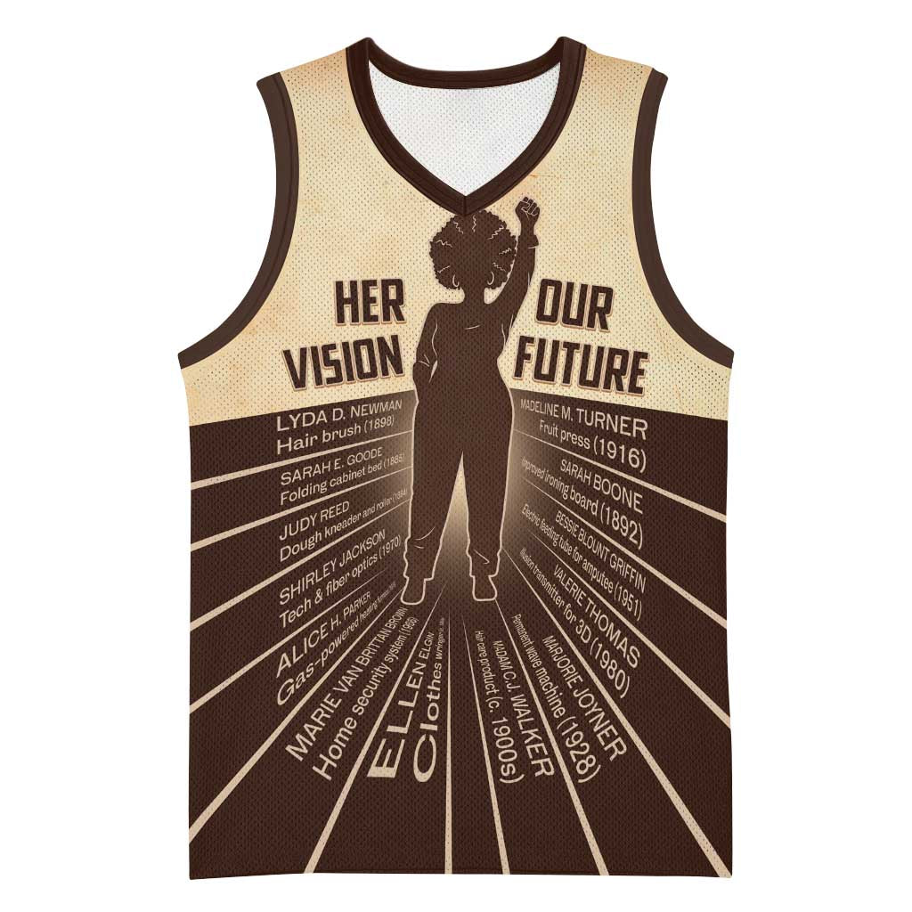 Her Vision Our Future Basketball Jersey Influential Black Women Inventors and Pioneers - African Pride