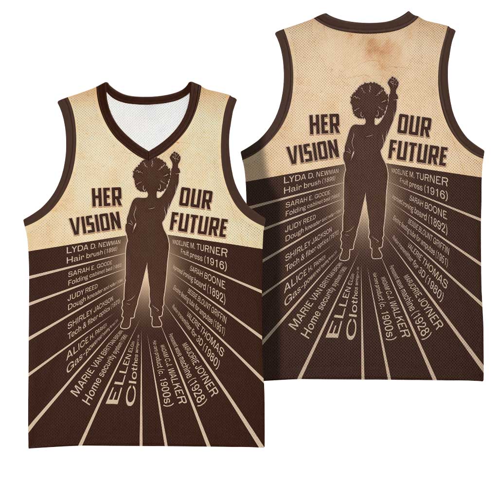 Her Vision Our Future Basketball Jersey Influential Black Women Inventors and Pioneers - African Pride