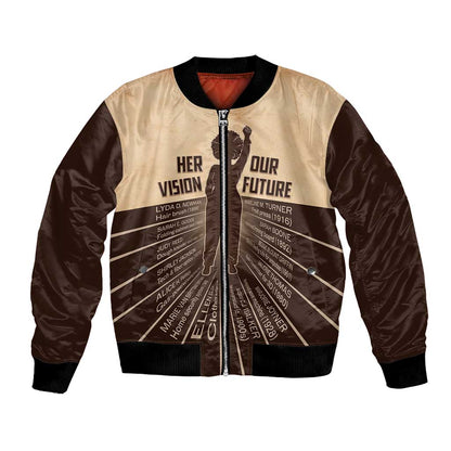 Her Vision Our Future Bomber Jacket Influential Black Women Inventors and Pioneers - African Pride