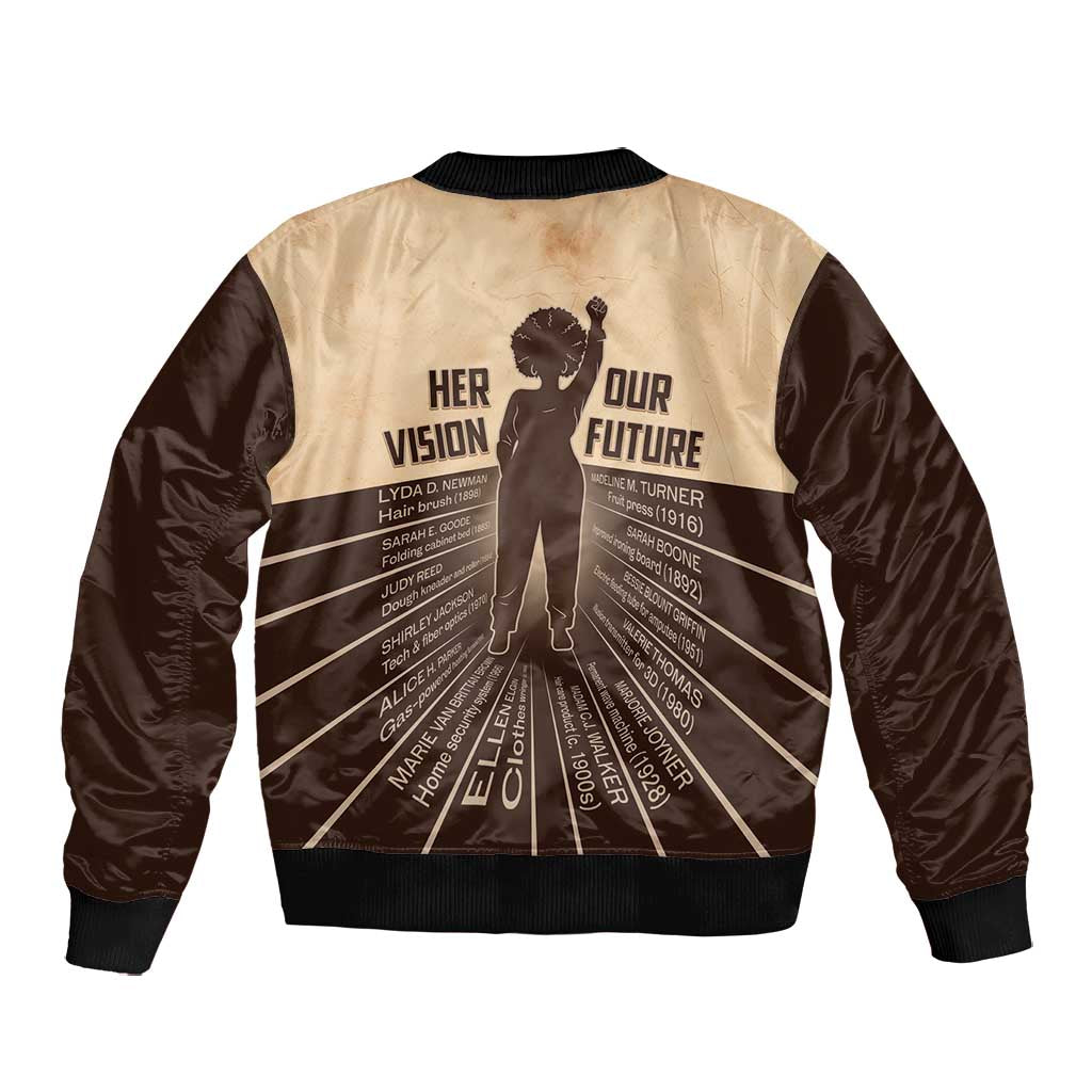 Her Vision Our Future Bomber Jacket Influential Black Women Inventors and Pioneers - African Pride