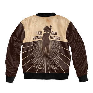Her Vision Our Future Bomber Jacket Influential Black Women Inventors and Pioneers - African Pride