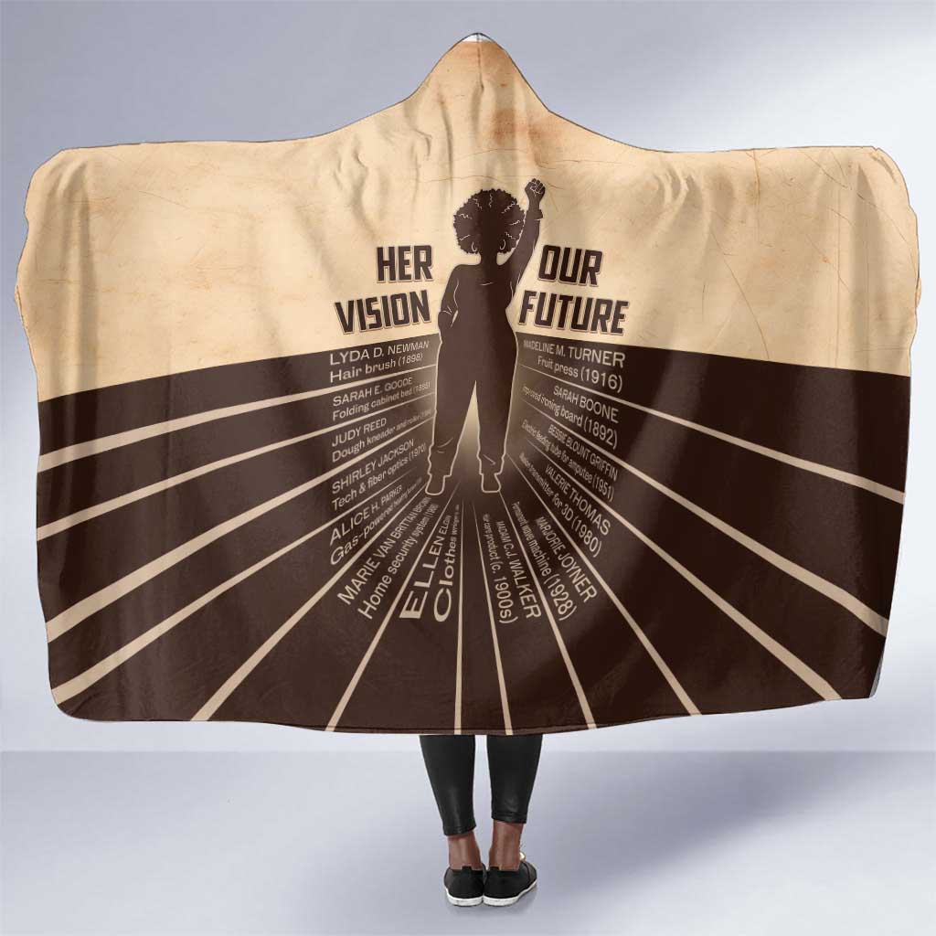 Her Vision Our Future Hooded Blanket Influential Black Women Inventors and Pioneers - African Pride