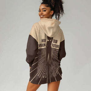 Her Vision Our Future Hoodie Dress Influential Black Women Inventors and Pioneers - African Pride