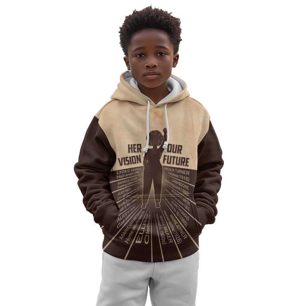 Her Vision Our Future Kid Hoodie Influential Black Women Inventors and Pioneers - African Pride